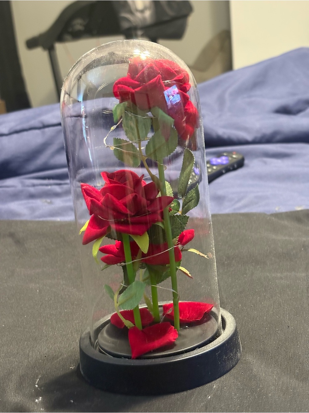 Abrand Red Faux Rose Dome Accent